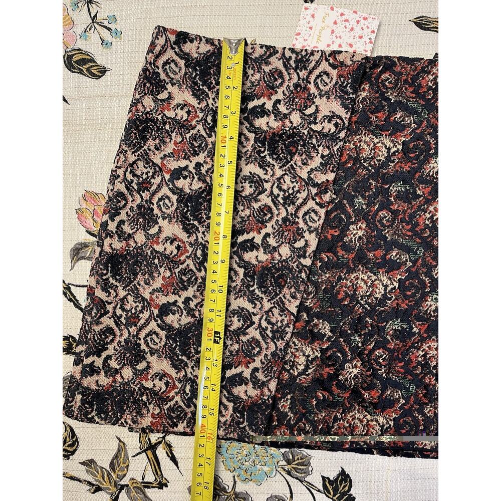 NWT Free People Large Mixed-Knit Jacquard Mini Skirt Faux Wrap Tapestry - Picture 4 of 8